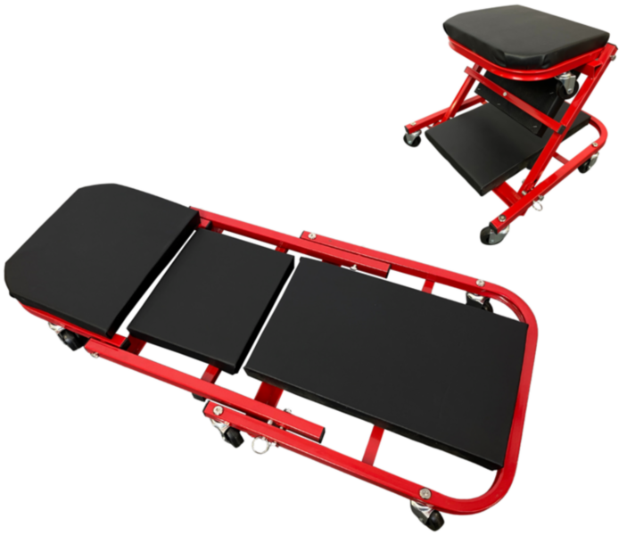 Leżanka warsztatowa składana 2 w 1, max. 130 kg