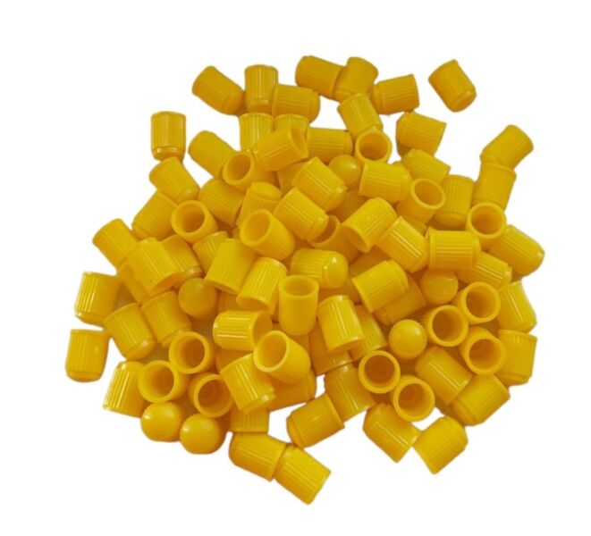 Kapturek z tworzywa - żółty 100 sztuk