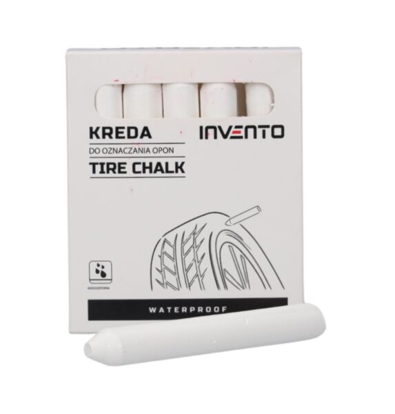 Kreda marker do opon wodoodporna Biała Invento  - 1 sztuka
