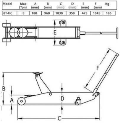 Podnośnik hydrauliczny 8T - Compac 8T-HC