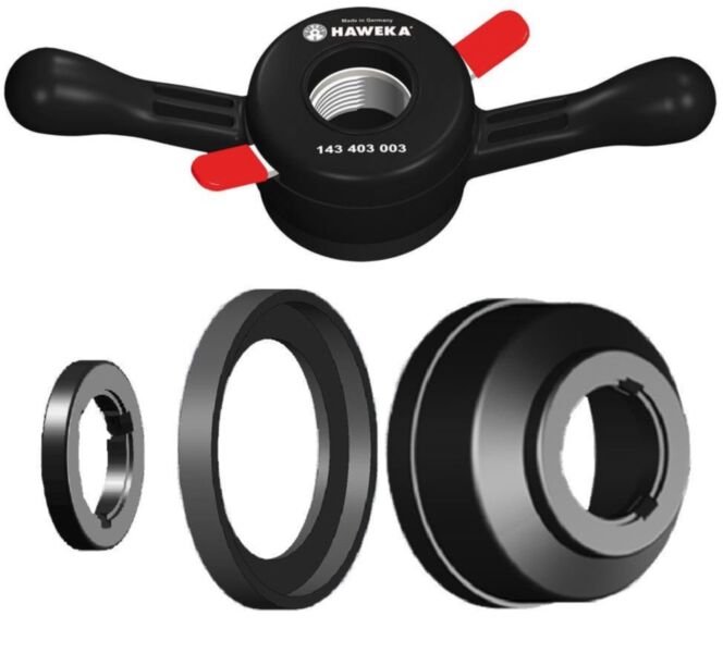 Nakrętka szybkomocująca Haweka ProGrip, uchwyt do wyważarki fi 40 mm x 3 mm z akcesoriami