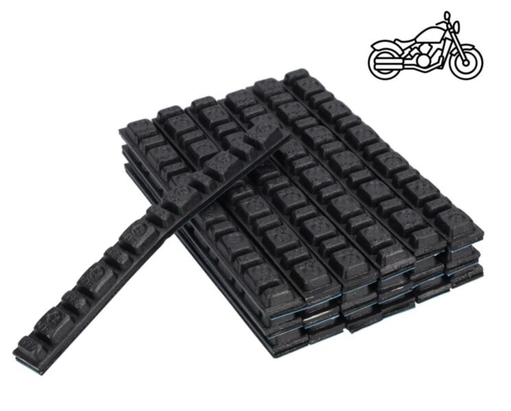 Ciężarki klejone 2,5g + 5g ołów Czarny 45g do felg motocyklowych, skuterów