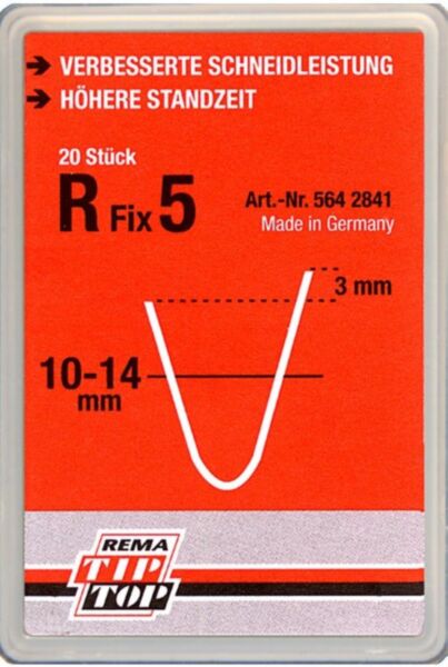 Nożyk R Fix 5, 10-14 mm, do nacinarki Rubber Cut, 20 szt