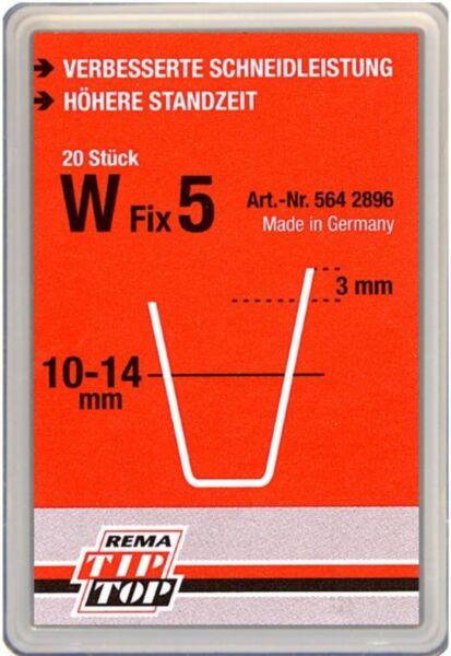 Nożyki W Fix 5, 10-14 mm, do wyrzynarki/nacinarki Rubber Cut, 20 szt