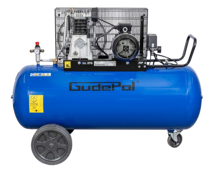 Sprężarka tłokowa GUDEPOL 270 litrów, 10 bar, 3kW, 560 l/min