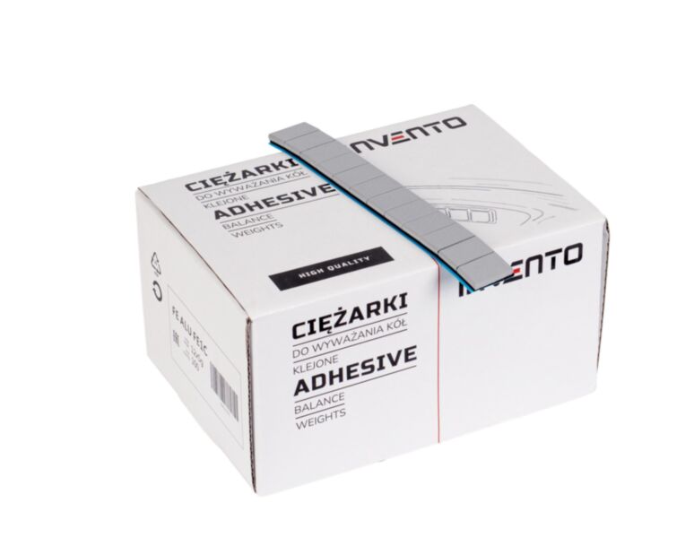 Opakowanie 100 pasków ciężarków klejonych szarych kwadratowych 5g stalowych  TIP-TOPOL