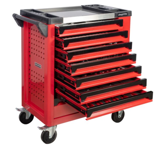 Wózek narzędziowy Invento TRUCK 220 narzędzi, 8 szuflad