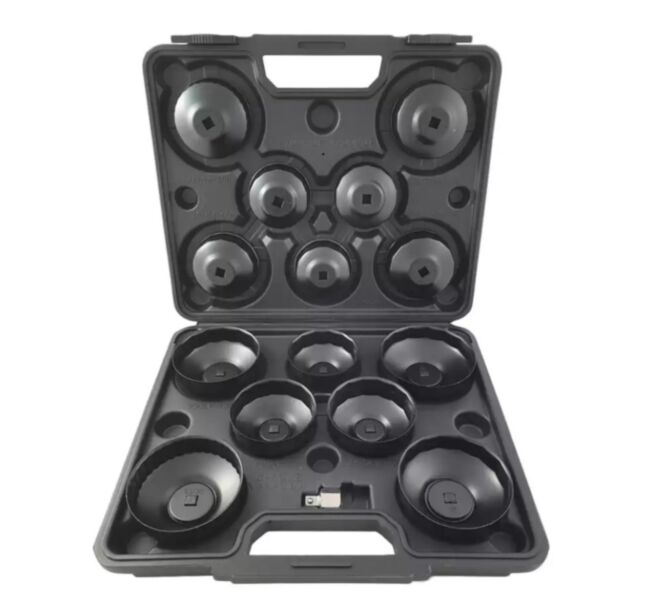 Zestaw kluczy nasadowych do filtra oleju, 15 sztuk