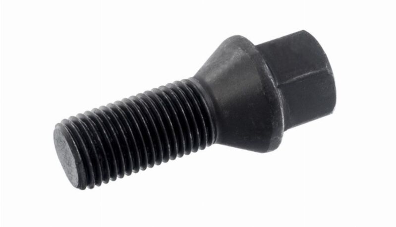 Śruba mocująca M14x1,5, gwint 28mm, stożek, klucz 17, czarna