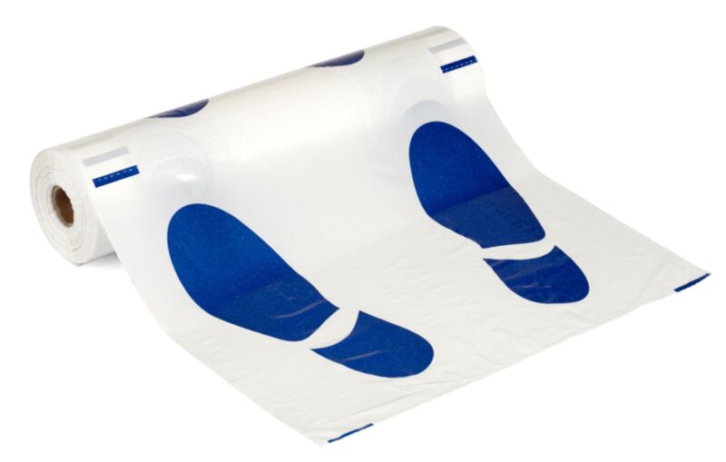 Dywaniki ochronne foliowe na rolce, nadruk stopki, 500 szt.