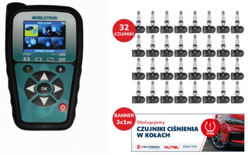 TESTER MOBILETRON PT47 + 32 czujniki TPMS  + baner