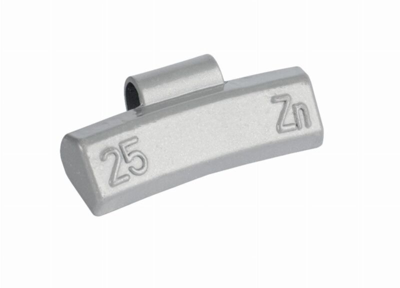 Ciężarki cynkowe powlekane ALU-S 25g, nabijane na obręcz aluminiową