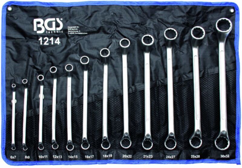 Zestaw kluczy oczkowych wygiętych 12szt. 6x7- 27x30