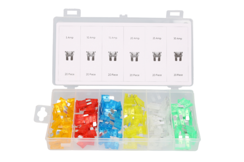 ZESTAW BEZPIECZNIKÓW SAMOCHODOWYCH 120 SZT 5A-30A