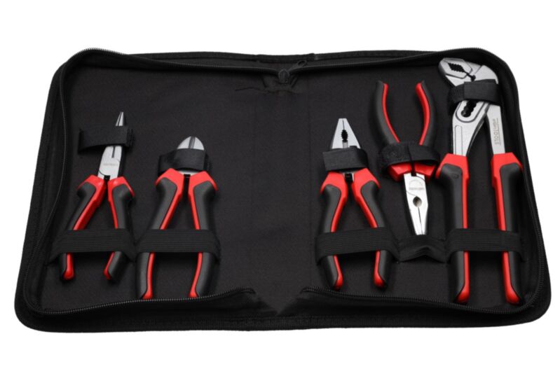 Zestaw szczypce nastawne kombinerki kleszcze, 5 elementów
