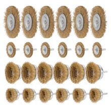 Zestaw drucianych szczotek do wiertarki 24 sztuki, 50 - 100 mm