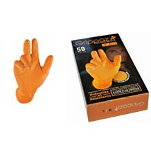 Rękawiczki warsztatowe z nitrylu Grippaz PREMIUM pomarańczowe rozmiar L, op. 50 szt, model 246A