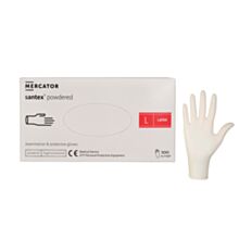 Rękawiczki lateksowe pudrowane Mercator Santex Powdered op.100 szt, rozmiar L