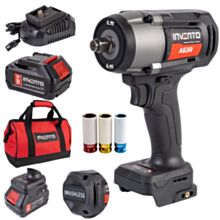 Klucz udarowy akumulatorowy 1/2" INVENTO A63R 1180 Nm ZESTAW 2x 4Ah, torba, ładowarka, 3x nasadki do felg alu
